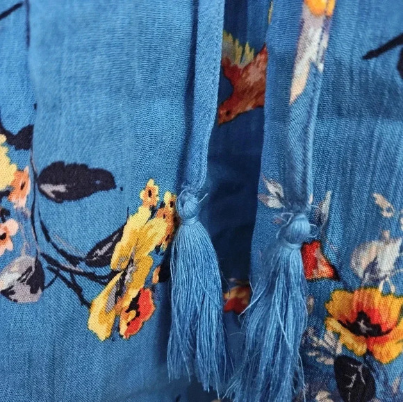 Torrid Blue Bohemian Peasant Blouse Plus Sz 3X - Picture 4 of 7